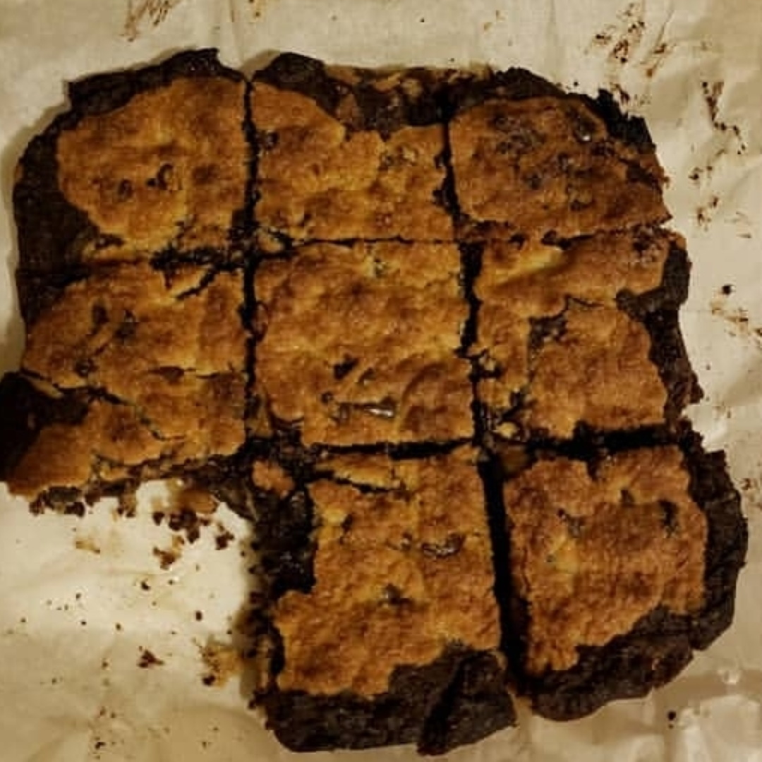 This  low carb brookie - part brownie, part cookie - recipe comes from Aimee. It isn't hers, but one she found on Instagram and it's now her favorite so we thought we'd share it with you.